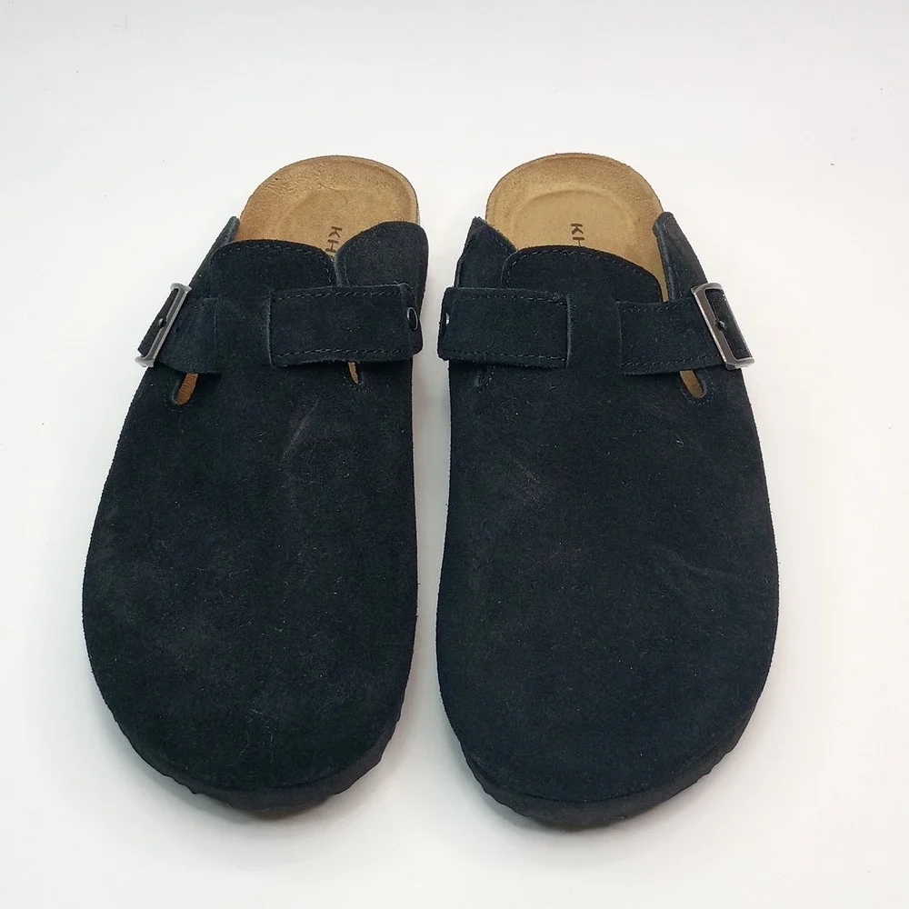 Khombu Damian Mule Men Size 11 Black Suede Cork Insole 1967247